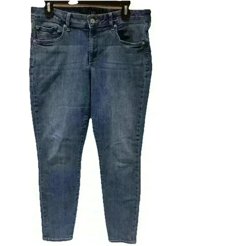Gap Jeans‎ Women’s 32R *32x26* Blue Denim Cropped Skinny Mid-Rise Medium Washed